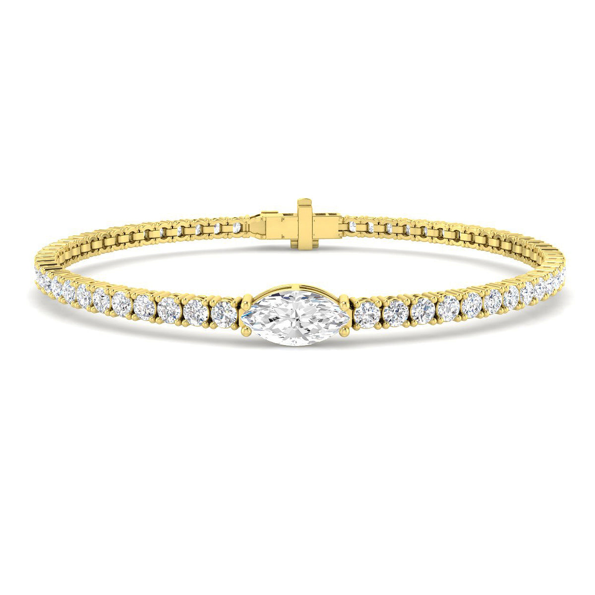 Tennis Lab-Grown Diamond Ring 4.26ct–4.82ct – SB2893 – 18k Yellow Gold