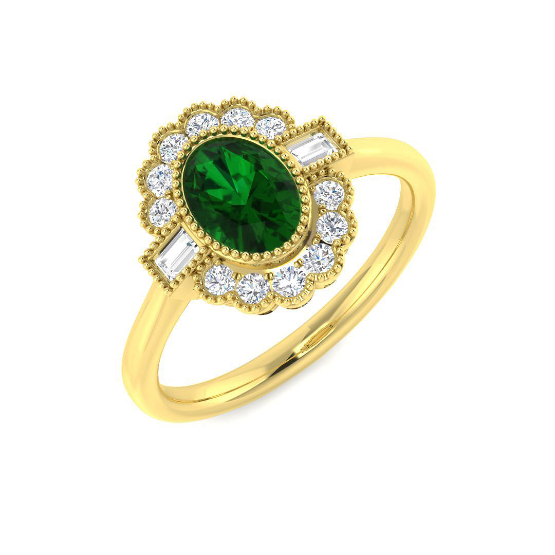 Vintage Diamond Ring 0.9ct–1.13ct – SR7464~EM – 18k Yellow Gold