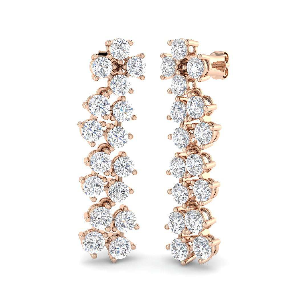 Drop & Trilogy Diamond Ring 6.43ct – SE7183 – 18k Rose Gold