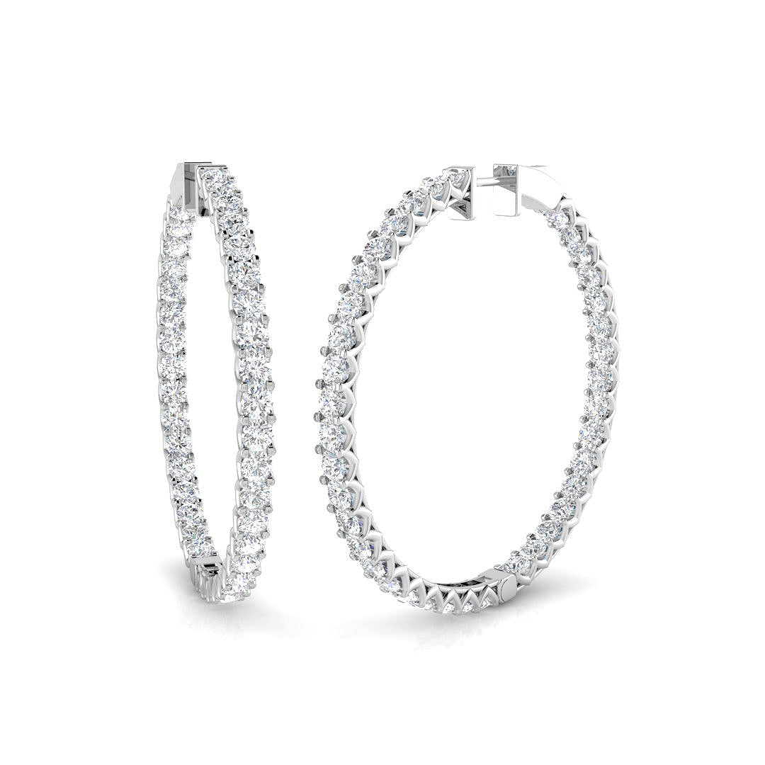 Hoops Diamond Ring 6.6ct–7.56ct – SE5559 – 18k White Gold