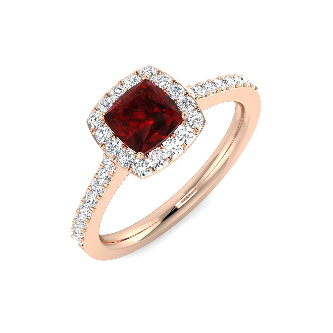 Ruby Diamond Ring 1.04ct – SL9046~RY – 18k Rose Gold