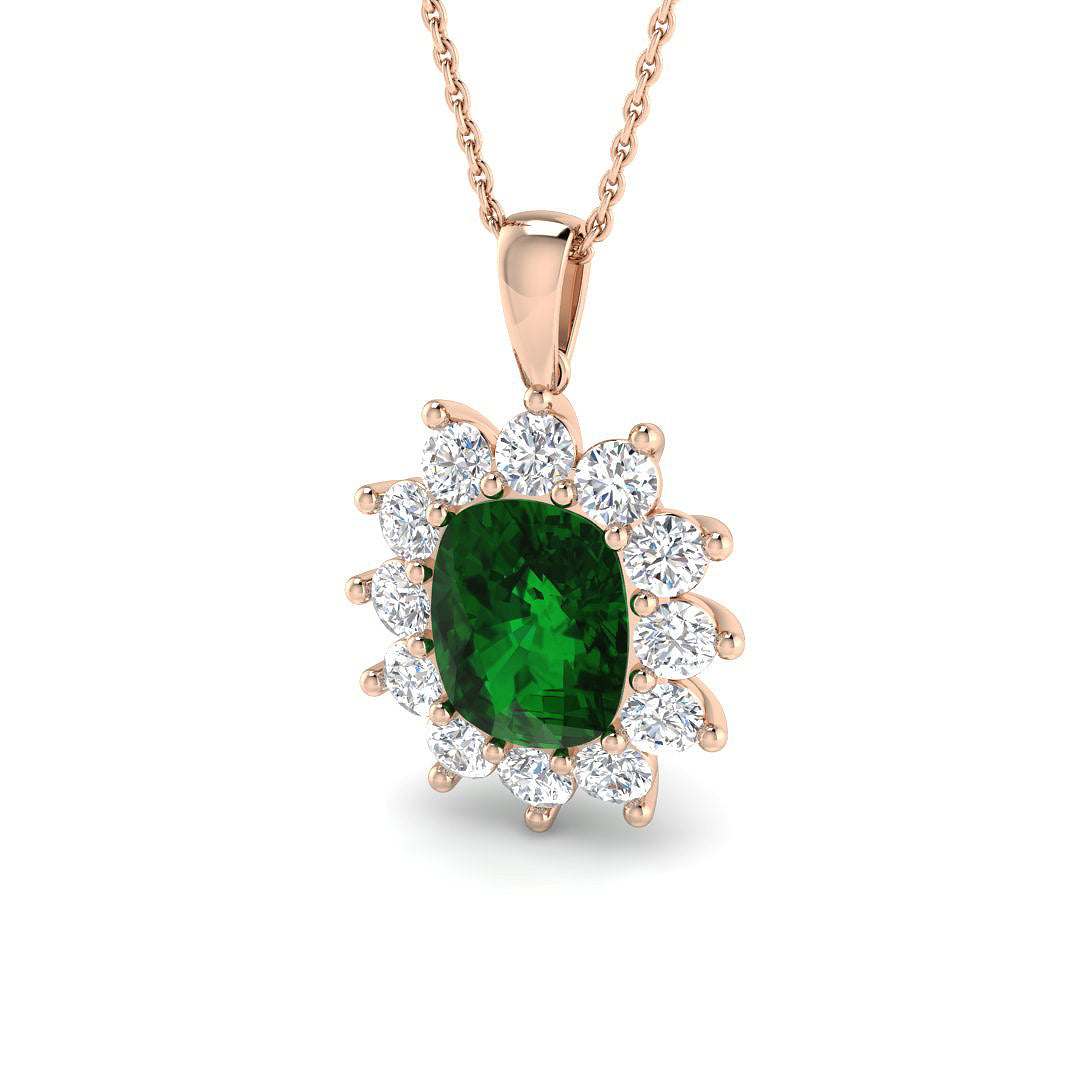 Emerald Lab-Grown Diamond Ring 3.01ct–5.49ct – SP6664~EM – 18k Rose Gold