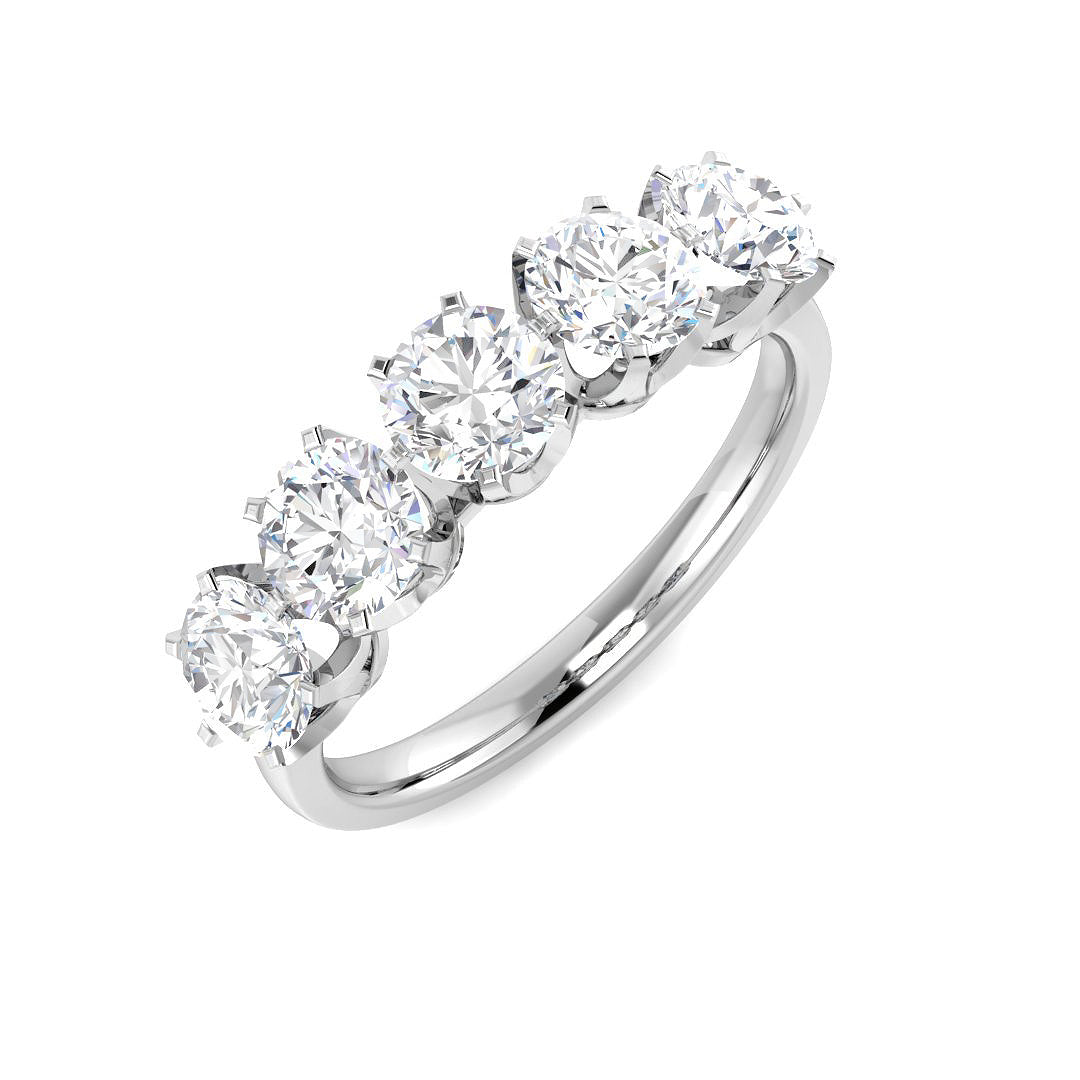 Five Stone Lab-Grown Diamond Ring 1.21ct–3.27ct – SR7391 – 18k White Gold