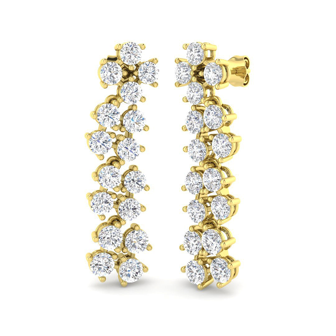 Drop & Trilogy Diamond Ring 6.43ct – SE7183 – 18k Yellow Gold