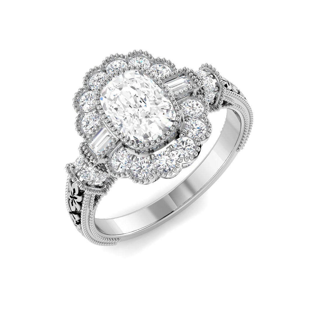 Cluster Lab-Grown Diamond Ring 1.51ct – SR6992A – 18k White Gold
