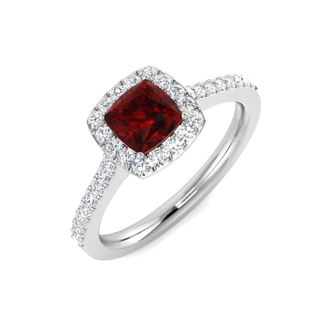 Ruby Diamond Ring 1.04ct – SL9046~RY – 18k White Gold