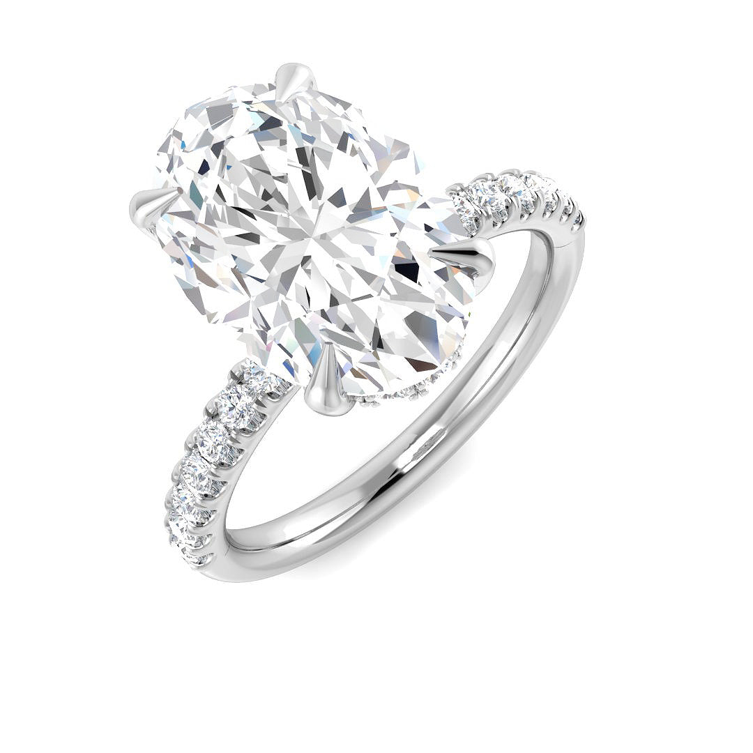 Engagement Lab-Grown Diamond Ring 4.41ct–4.46ct – SR5877 – 18k White Gold