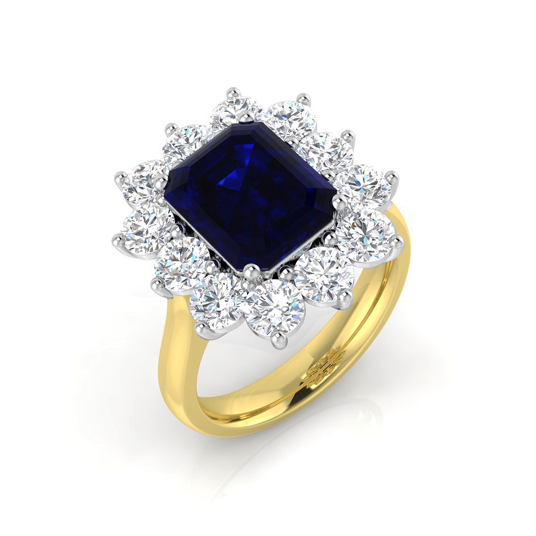 Cluster Diamond Ring 3.74ct–9.23ct – SL9774~BS – 9k Two Tone Gold
