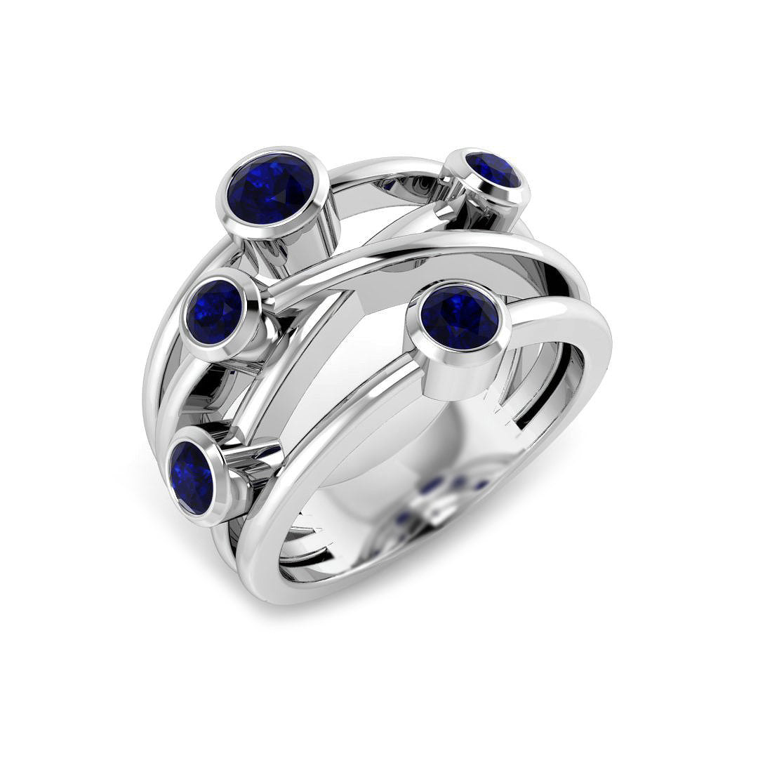 Bubble Diamond Ring 0.86ct–0.95ct – SR2170~ALL – 18k White Gold