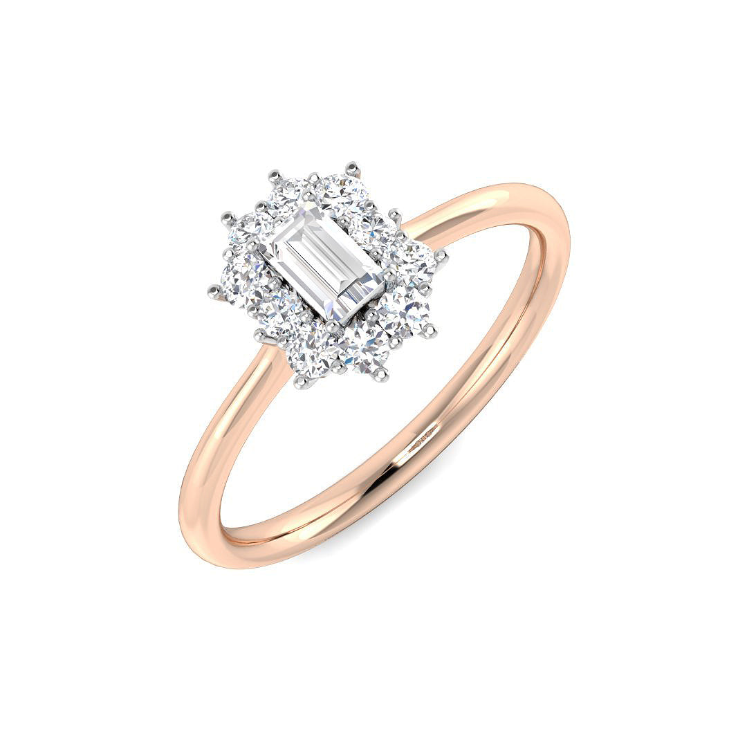 Halo Diamond Ring 0.31ct – SL8398 – 18k Rose Gold