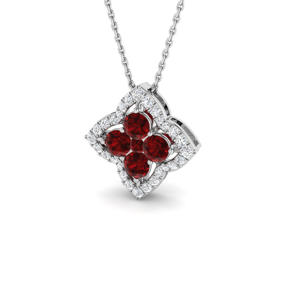 Ruby Diamond Ring 1.13ct – SP6967~RY – 18k White Gold