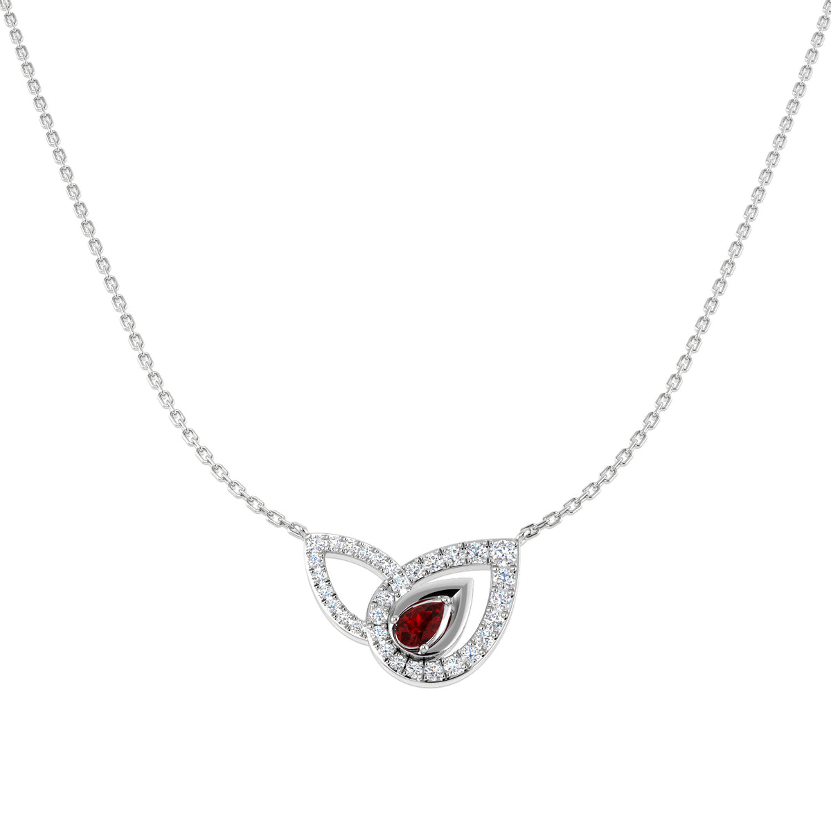 Ruby Diamond Ring 0.71ct – SN2406~RY – 18k White Gold