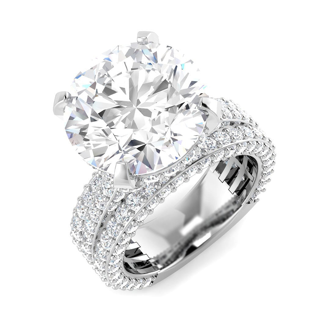 Engagement Lab-Grown Diamond Ring 7.27ct – SR7716 – 18k White Gold