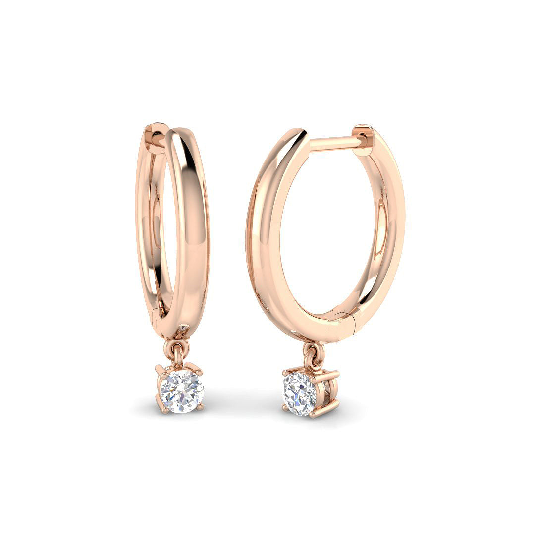 Drop & Trilogy Diamond Ring 0.13ct–0.34ct – SE6063 – 18k Rose Gold
