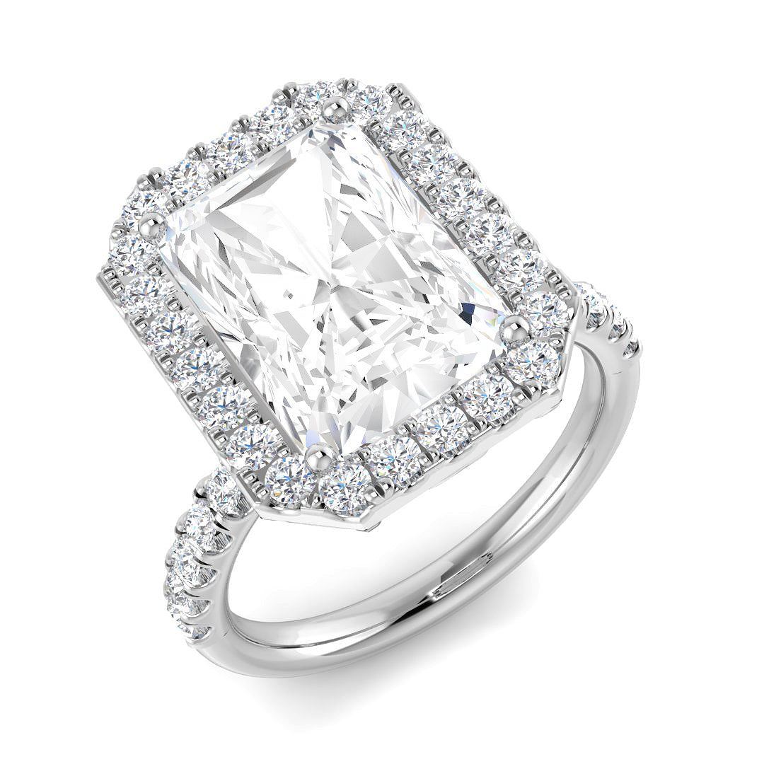 Halo Diamond Ring 0.98ct–5.71ct – SL9675 – 18k White Gold