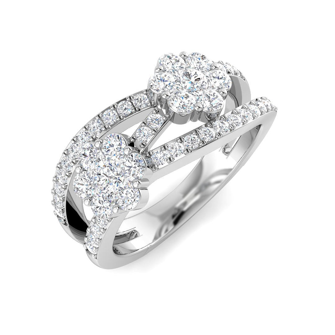 Fancy Diamond Ring 0.78ct – SR1612 – 18k White Gold