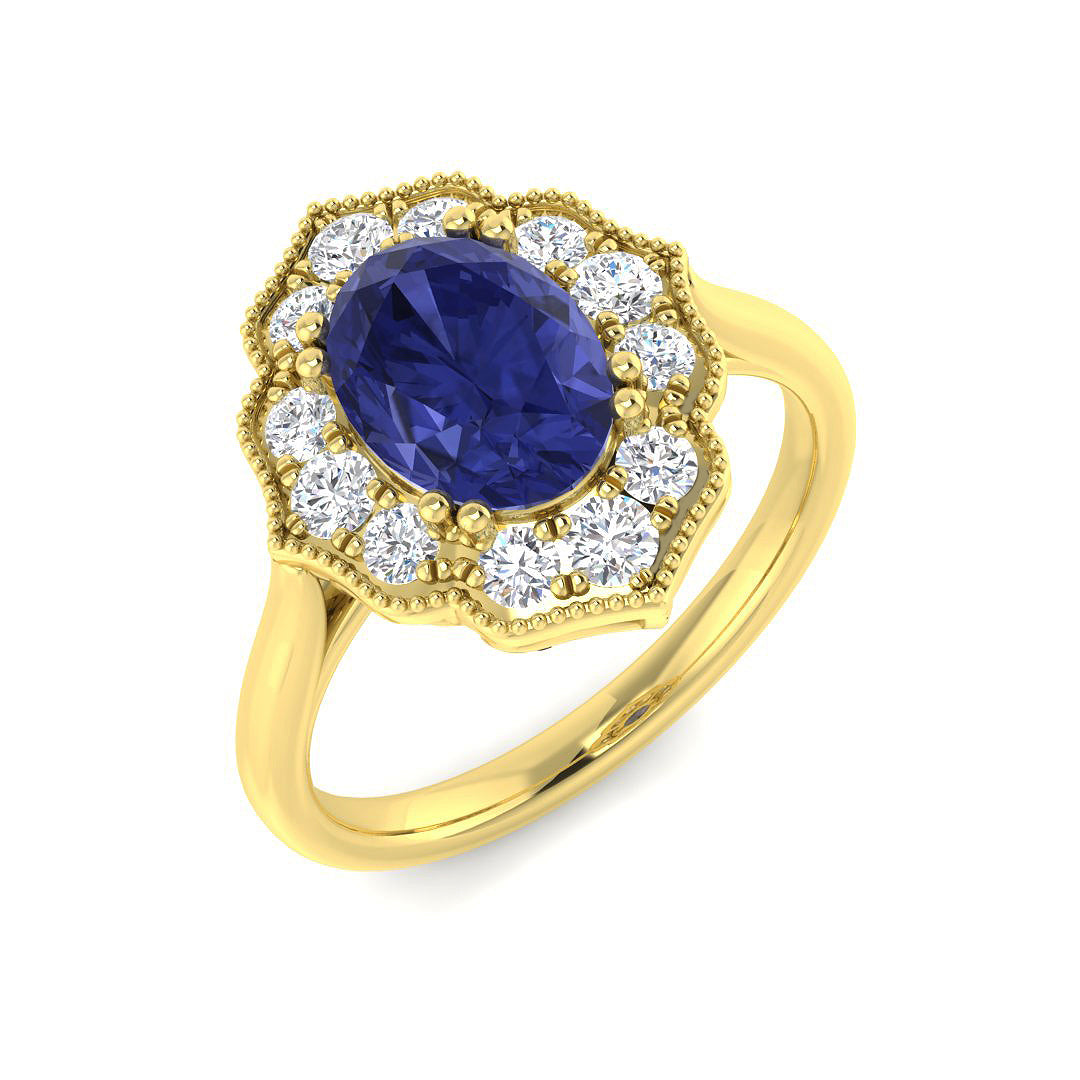 Vintage Diamond Ring 2.44ct – SR7658~TZ – 18k Yellow Gold