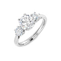 Three Stone Lab-Grown Diamond Ring 1.46ct–2.95ct – SR7537 – 18k White Gold