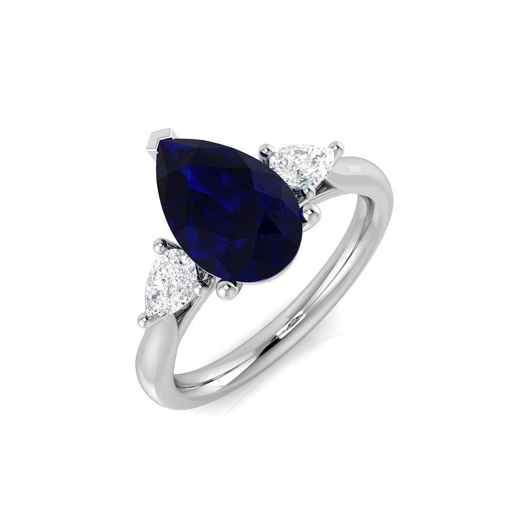 Three Stone Diamond Ring 2.79ct – SR447~BS – 18k White Gold