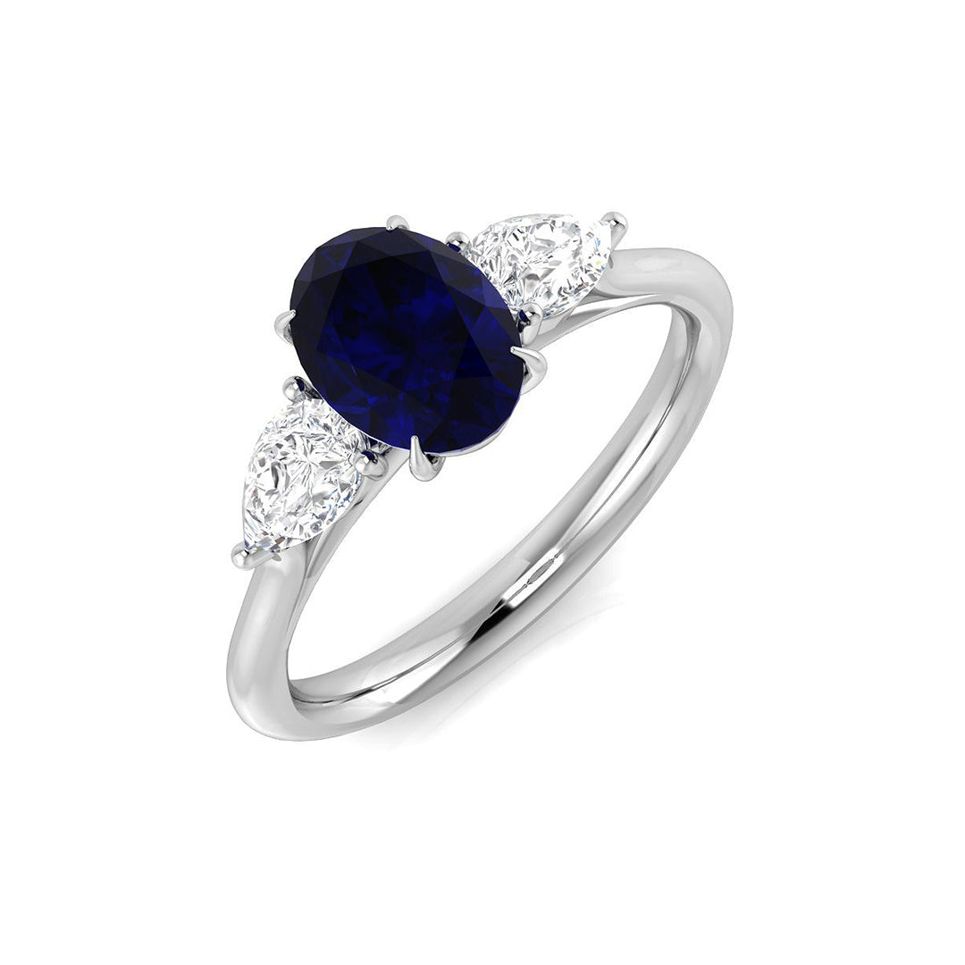 Three Stone Diamond Ring 1.55ct–1.56ct – SR3188~BS – 18k White Gold