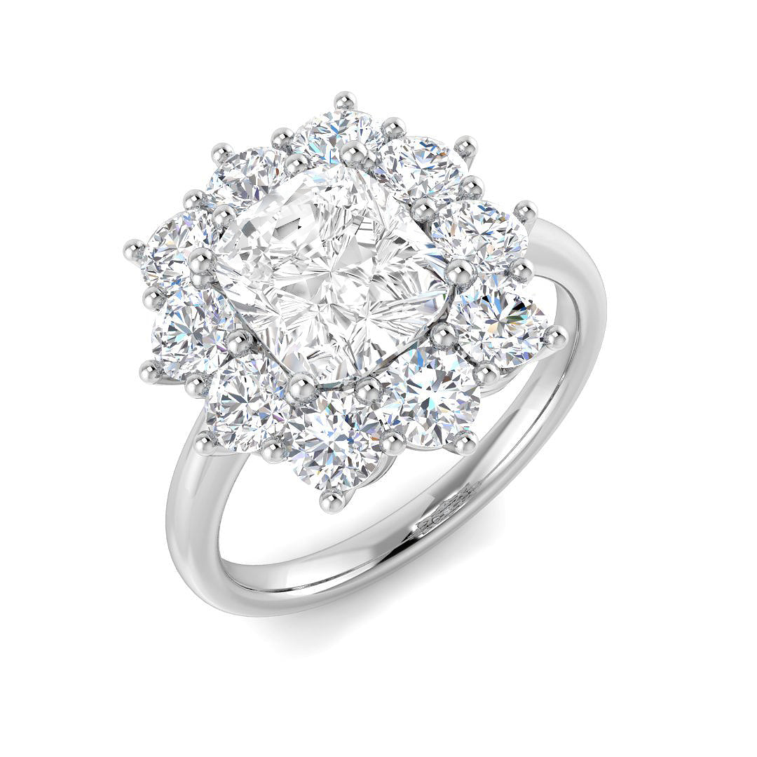 Cluster Lab-Grown Diamond Ring 1.93ct–6.13ct – SR6959 – 18k White Gold