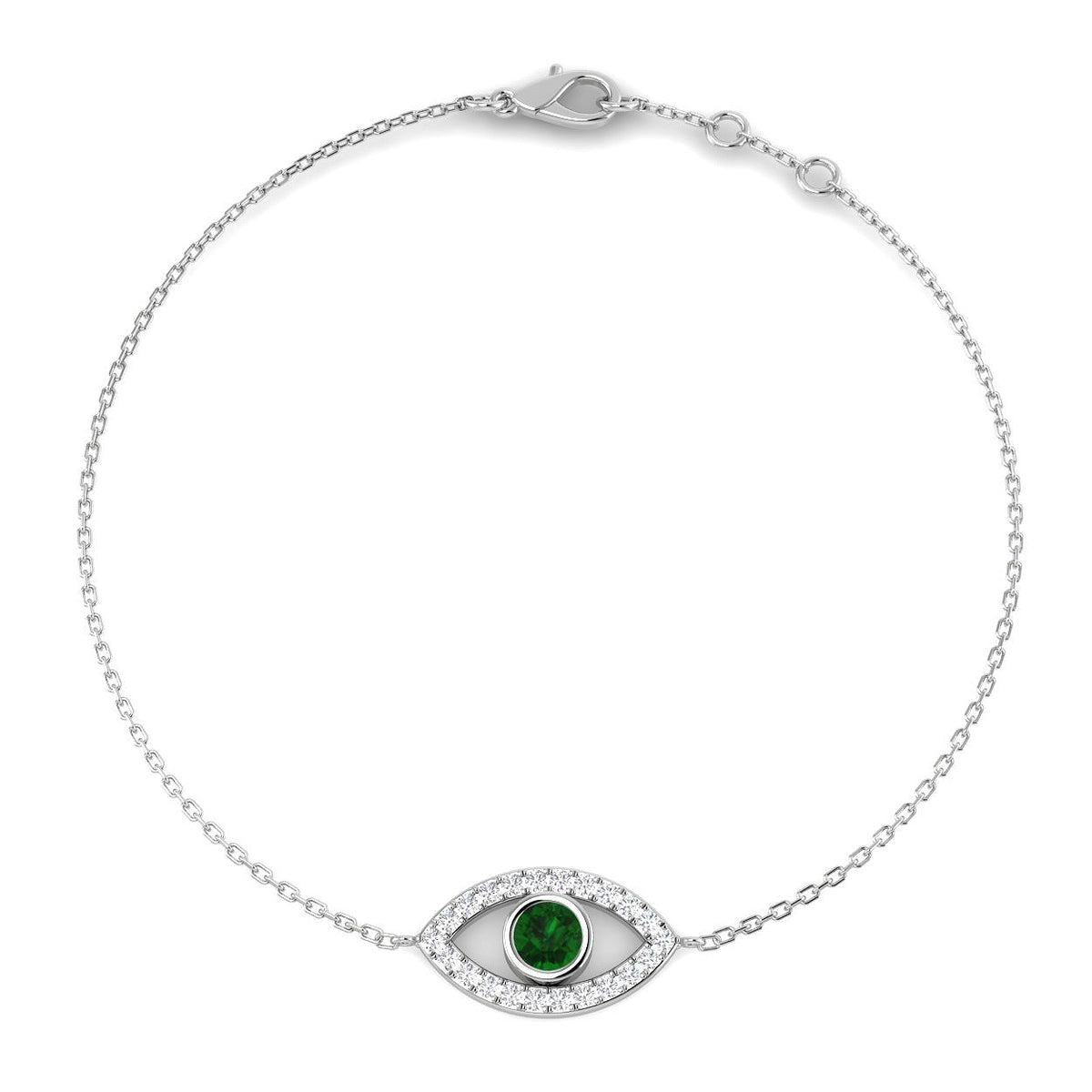 Emerald Diamond Ring 0.44ct – SB3012~EM – 18k White Gold