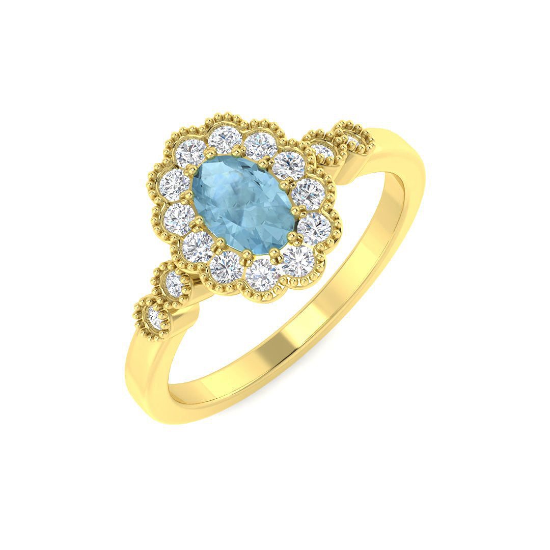Vintage Diamond Ring 0.63ct – SR7495~AQ – 18k Yellow Gold
