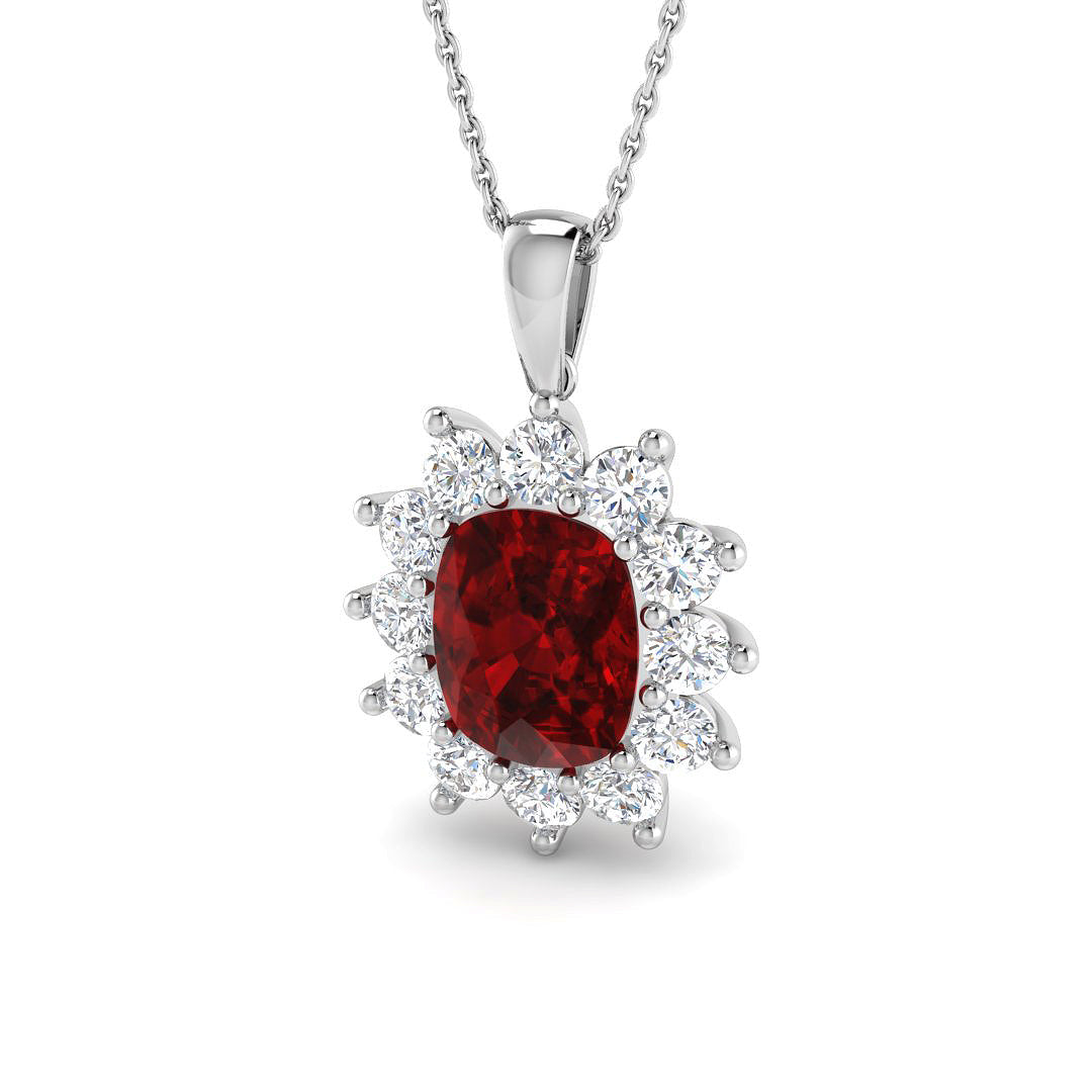 Ruby Lab-Grown Diamond Ring 3.76ct–7.68ct – SP6664~RY – 18k White Gold