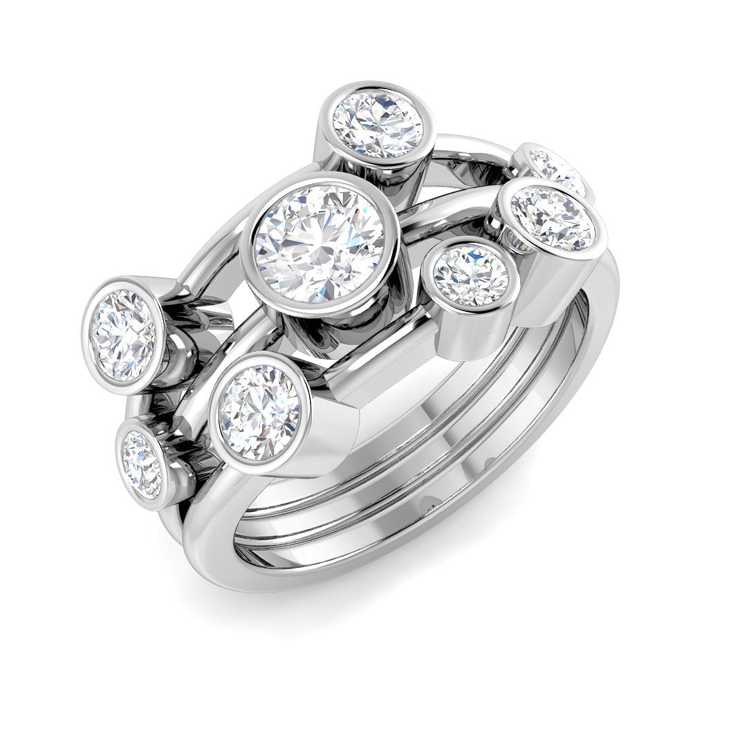 Bubble Diamond Ring 1.35ct – SR7729 – 18k White Gold