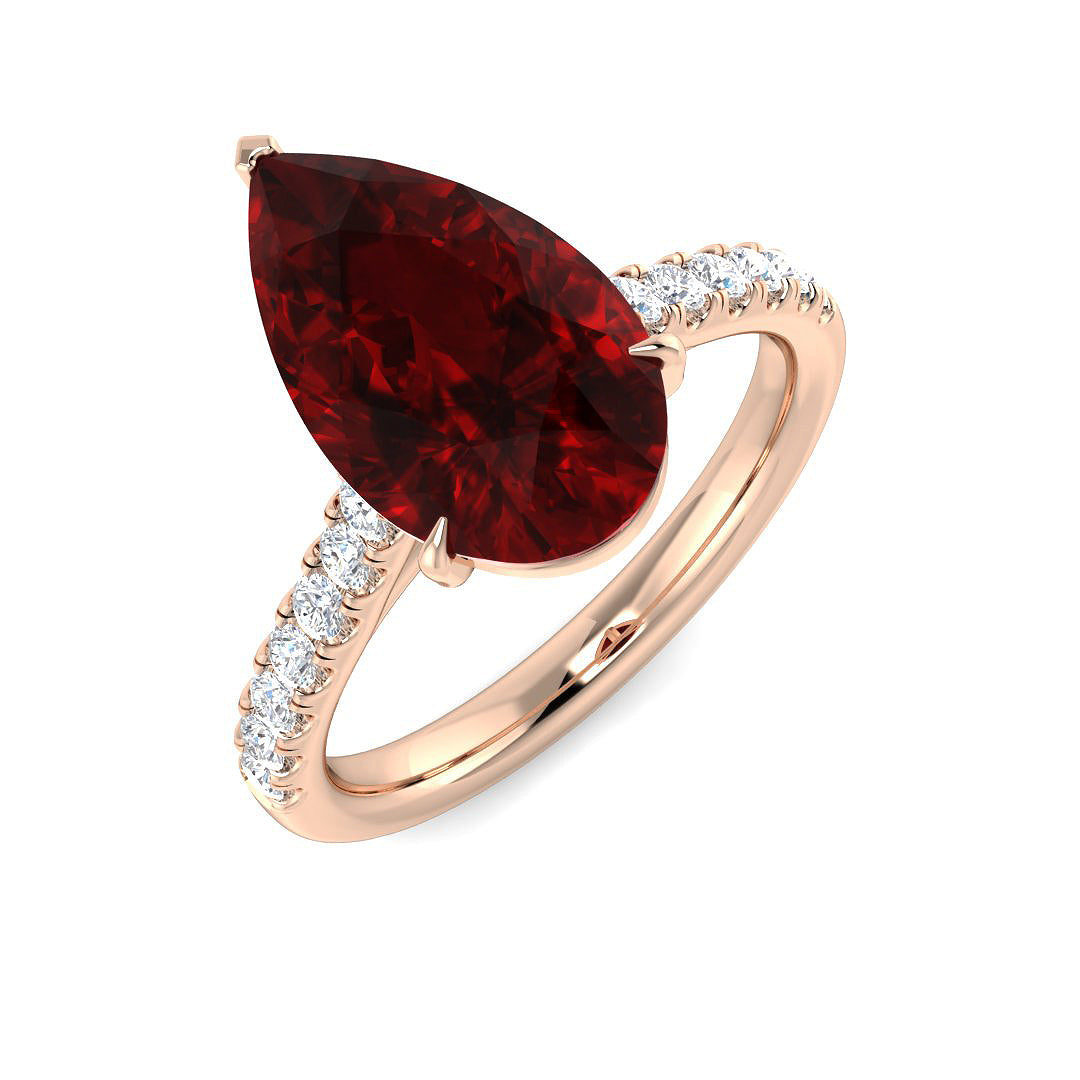 Ruby Diamond Ring 4.11ct – SR1520~RY – 18k Rose Gold