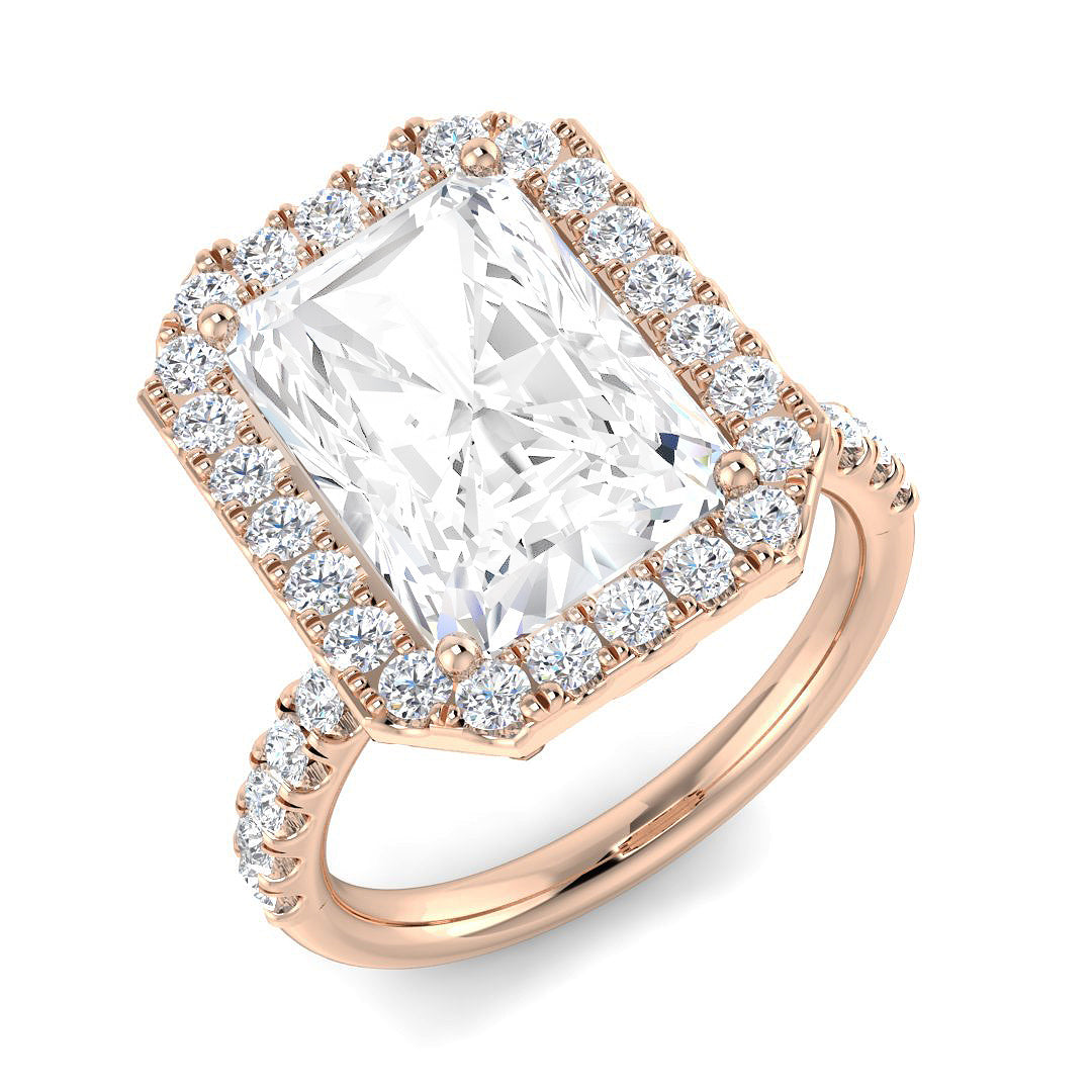 Halo Diamond Ring 0.98ct–5.71ct – SL9675 – 18k Rose Gold