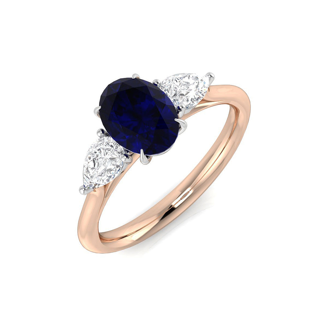 Three Stone Diamond Ring 1.55ct–1.56ct – SR3188~BS – 18k Rose Gold