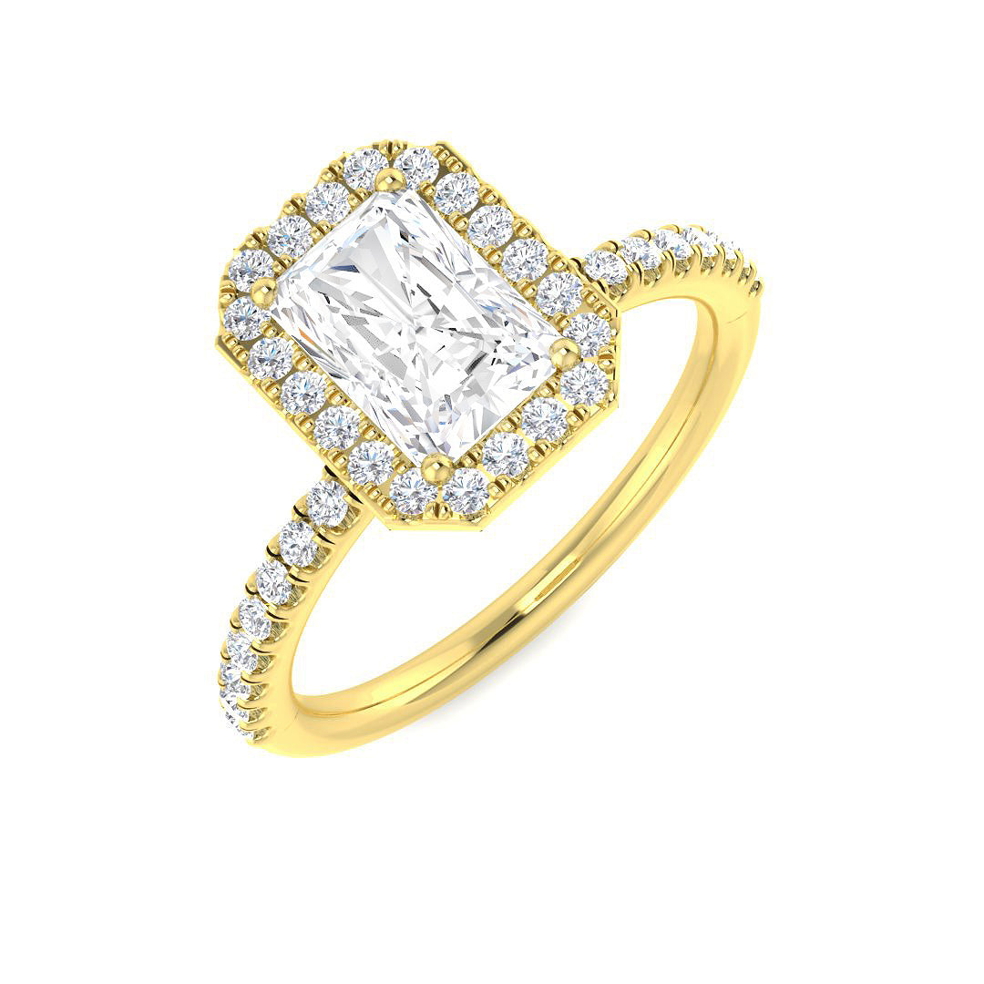 Halo Diamond Ring 0.98ct–5.71ct – SL9675 – 18k Yellow Gold