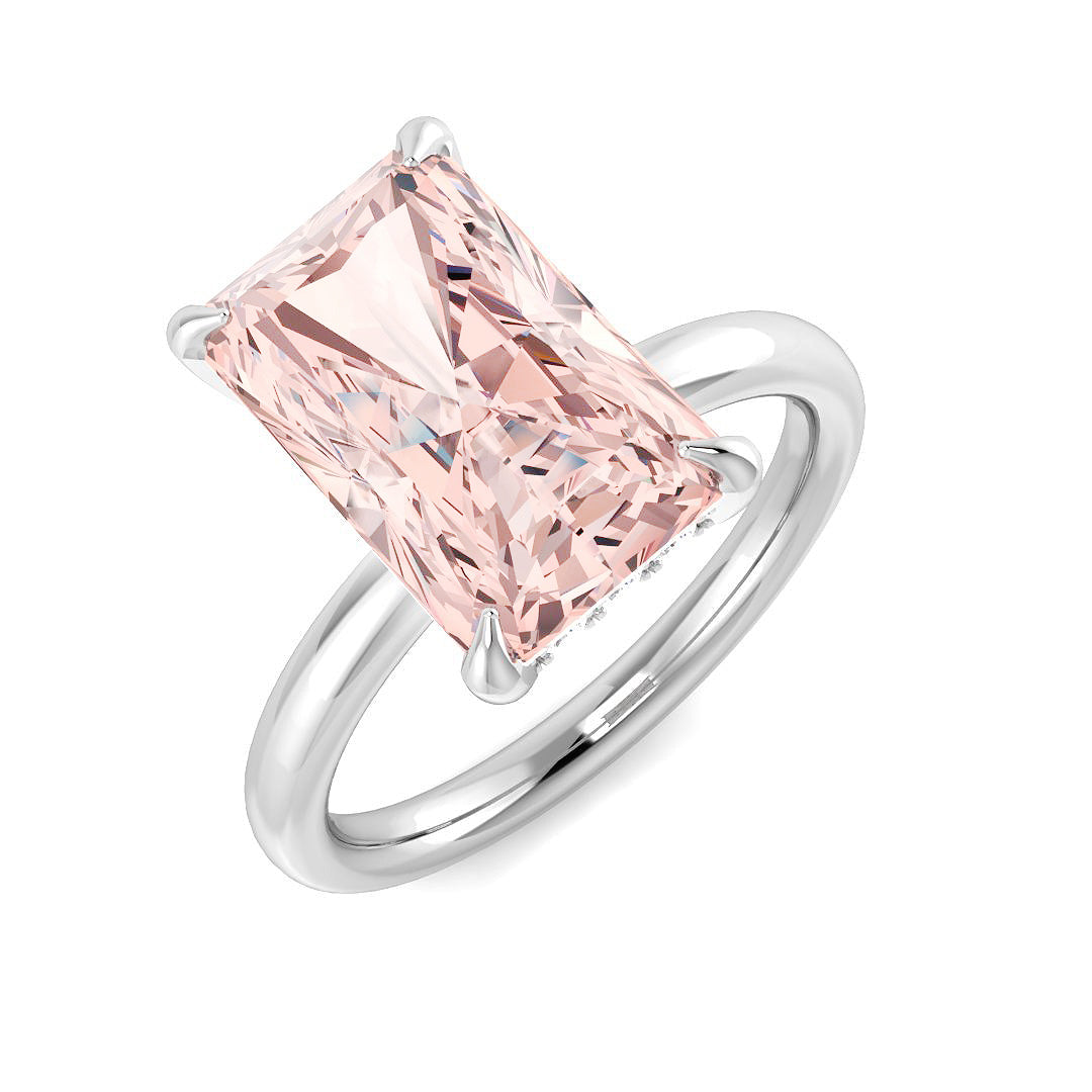 Engagement Lab-Grown Diamond Ring 3.59ct–4.33ct – SR7862~LGPINK – 18k White Gold