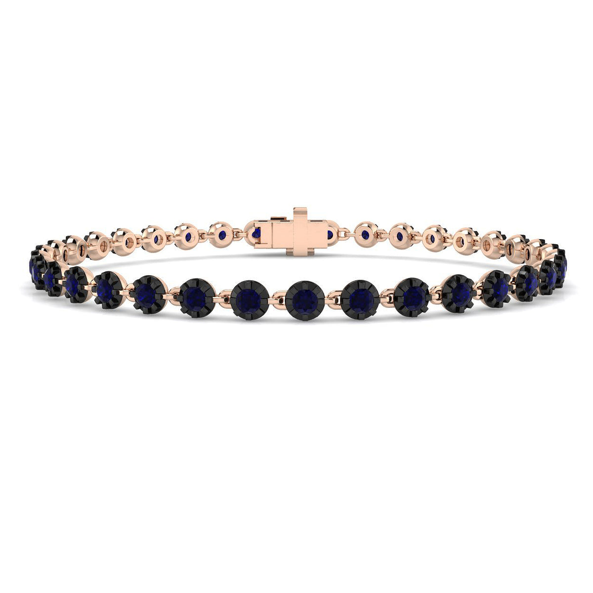 Blue Sapphire Diamond Ring 2.91ct – SB3070~BS – 18k Rose Gold