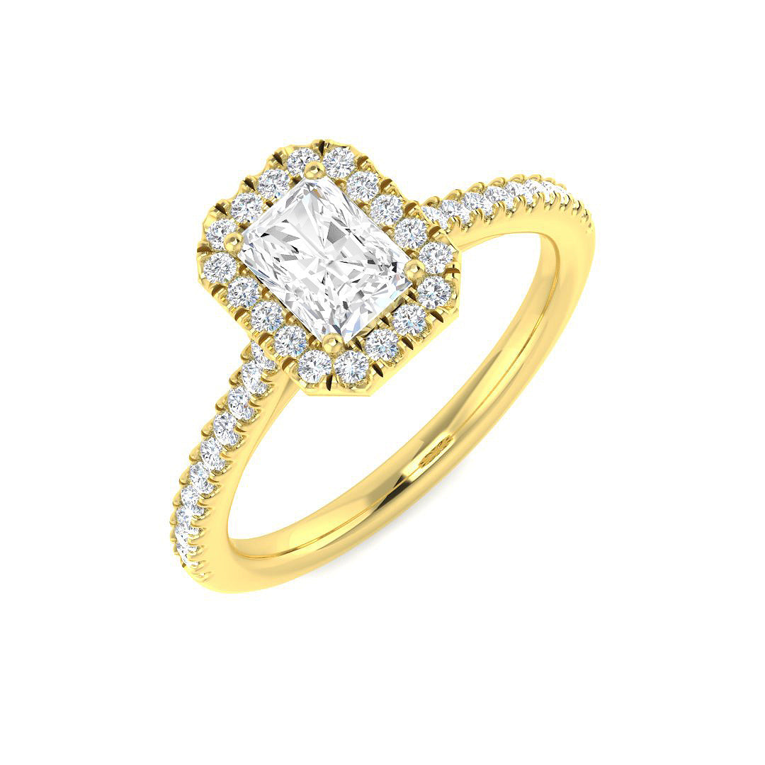 Halo Diamond Ring 0.98ct–5.71ct – SL9675 – 18k Yellow Gold