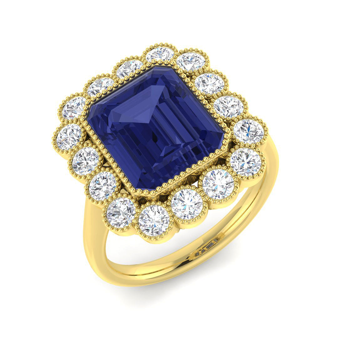 Vintage Diamond Ring 5.8ct – SR7676~TZ – 18k Yellow Gold