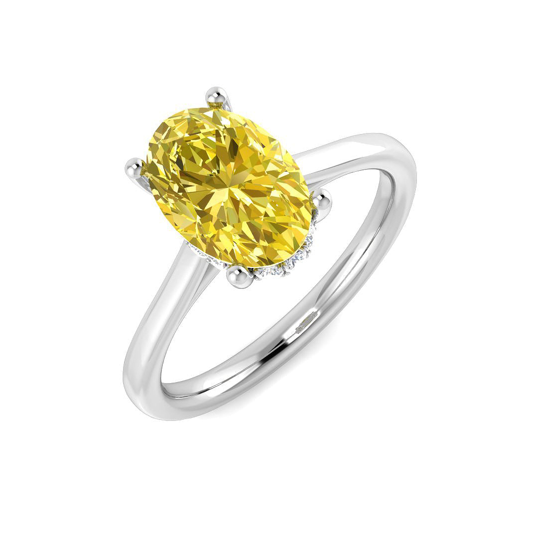 Engagement Lab-Grown Diamond Ring 2.24ct–4.2ct – SR7646~LGYD – 18k White Gold