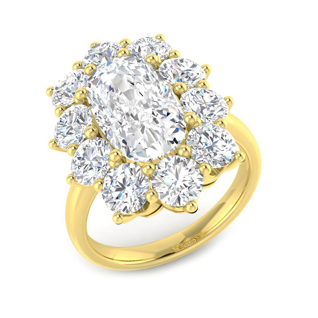 Cluster Lab-Grown Diamond Ring 1.93ct–6.13ct – SR6959 – 18k Yellow Gold