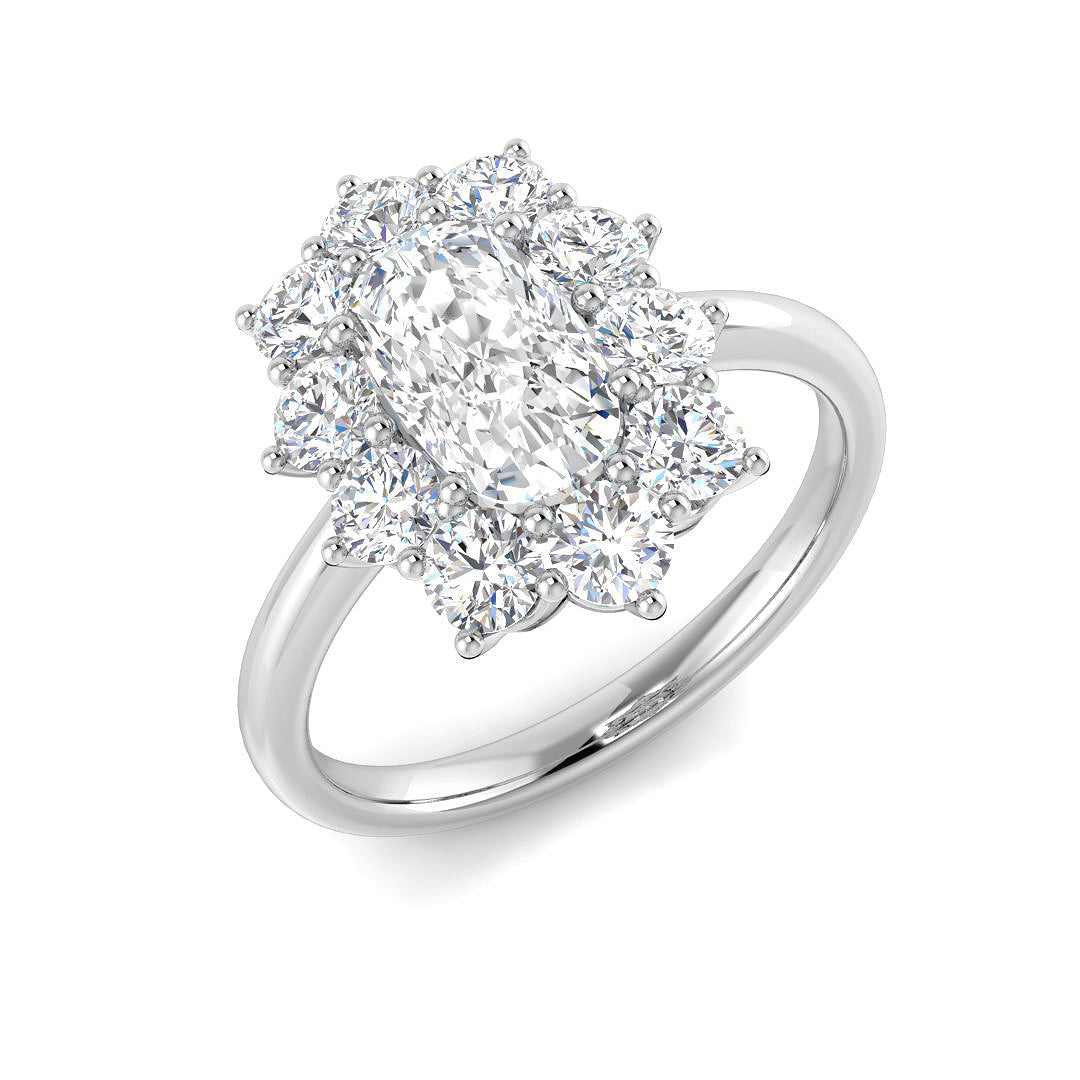 Cluster Lab-Grown Diamond Ring 1.93ct–6.13ct – SR6959 – 18k White Gold
