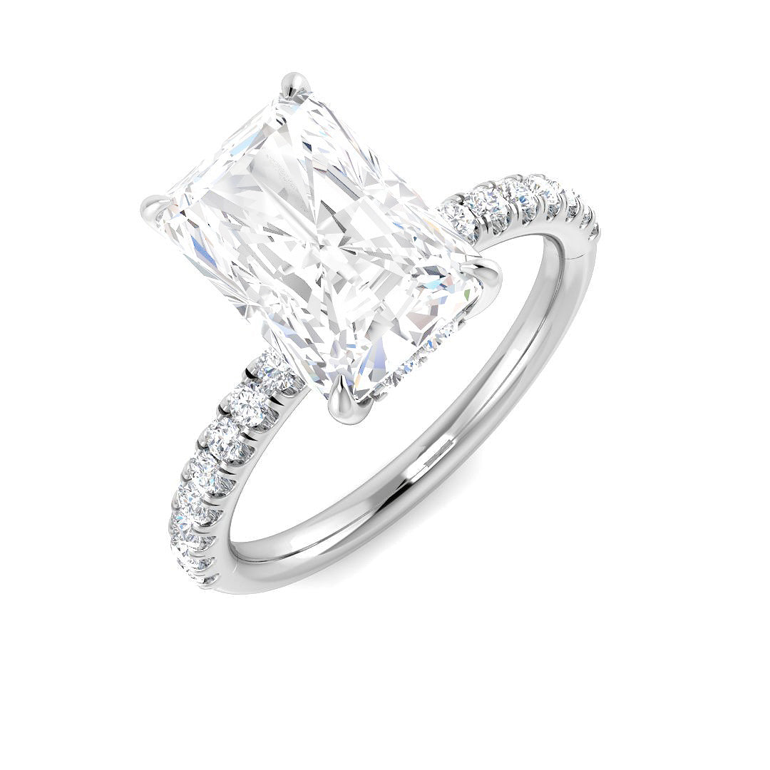 Engagement Lab-Grown Diamond Ring 3.37ct–3.41ct – SR6030 – 18k White Gold