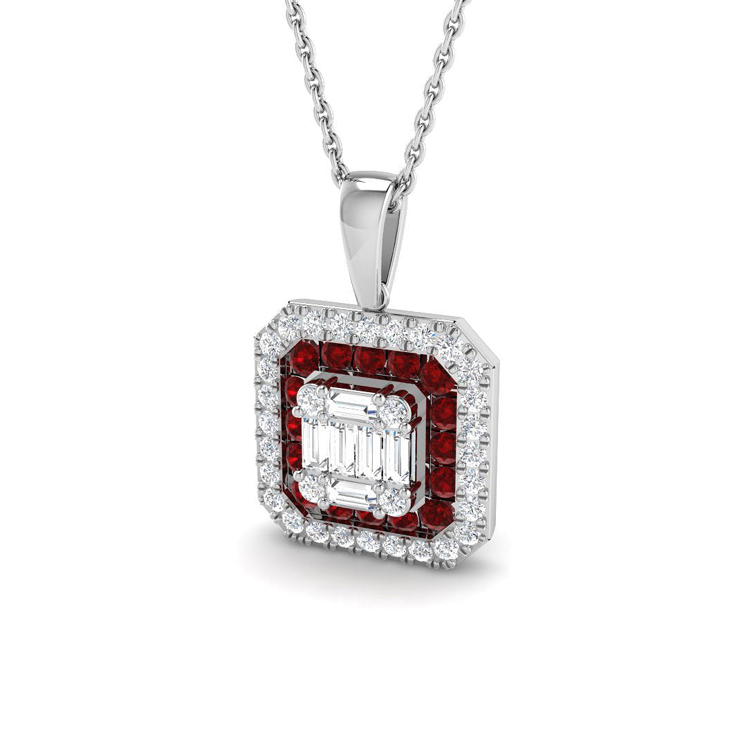 Ruby Diamond Ring 0.85ct – SP6090A~RY – 18k White Gold