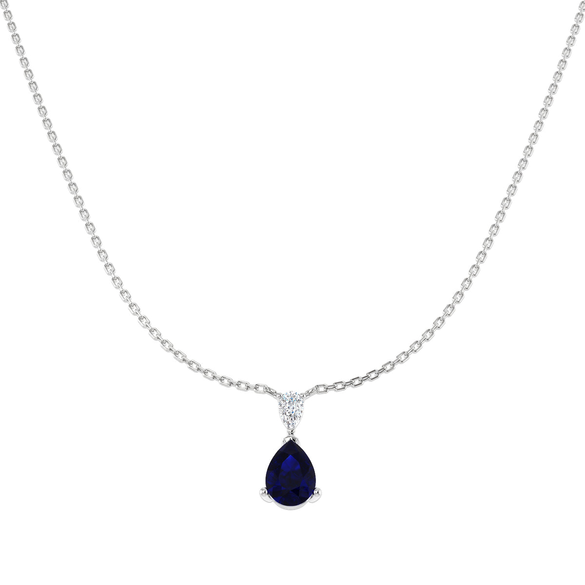 Blue Sapphire Diamond Ring 1.53ct – SN2433~BS – 18k White Gold
