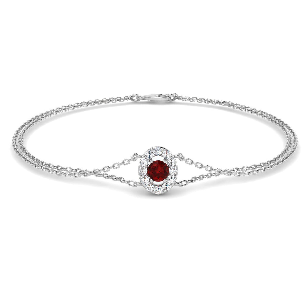 Ruby Diamond Ring 0.31ct – DNB0068~RY – 18k White Gold