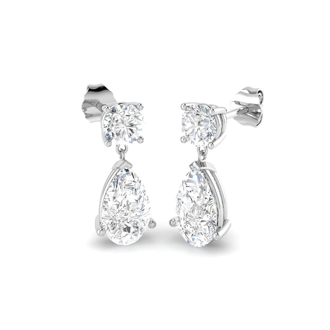 Drop & Trilogy Diamond Ring 1.06ct–4.04ct – SE7458 – 18k White Gold