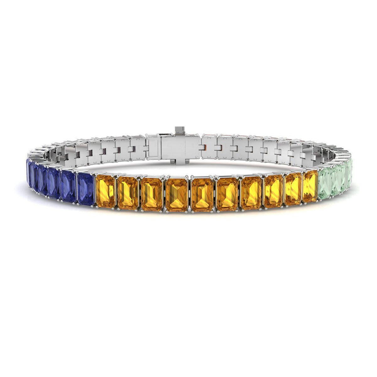 Multi Sapphire Diamond Ring 16.12ct – SB3043~MS – 18k White Gold