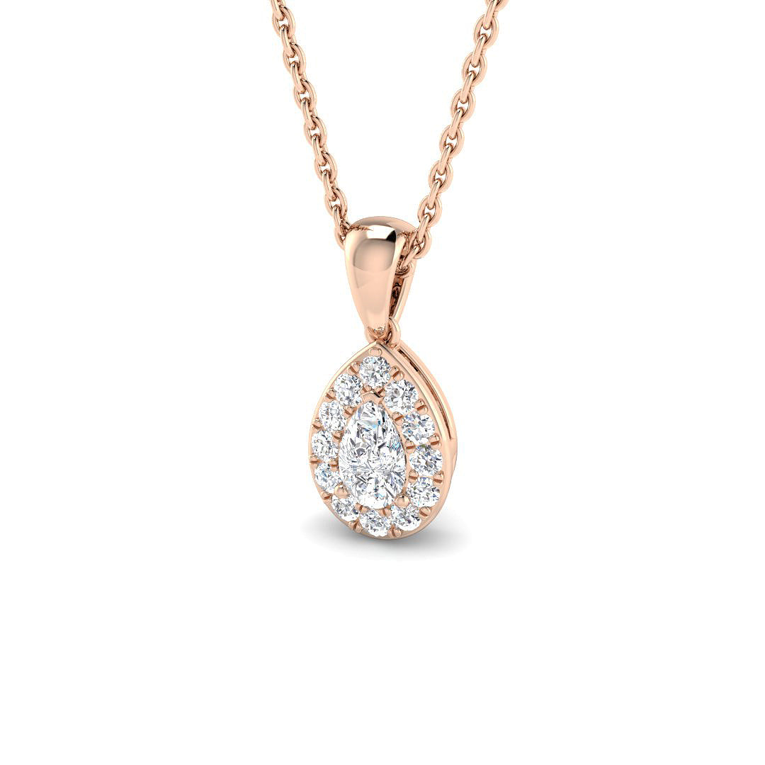 Halo Diamond Ring 0.31ct – SP4394 – 18k Rose Gold