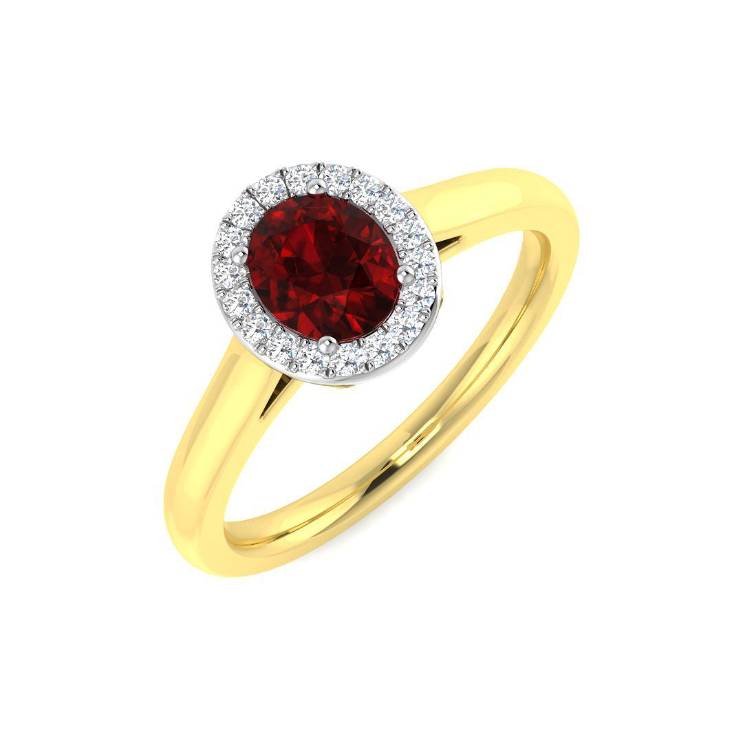 Halo Diamond Ring 1.05ct – SL8033~RY – 18k Yellow Gold