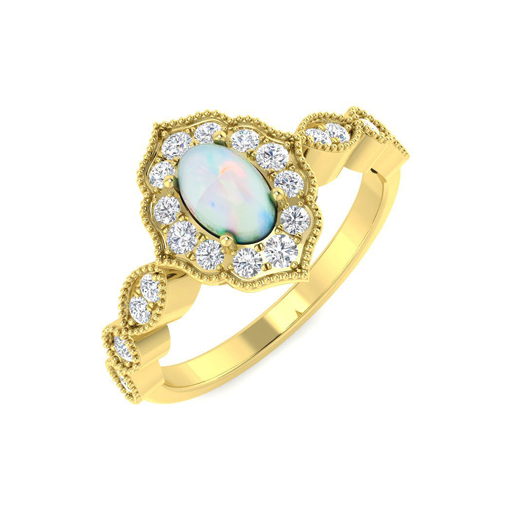 Halo Diamond Ring 0.67ct – SR7504~OP – 18k Yellow Gold