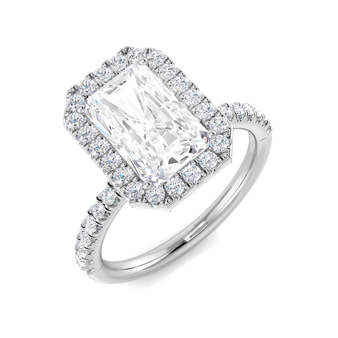Halo Diamond Ring 0.98ct–5.71ct – SL9675 – 18k White Gold